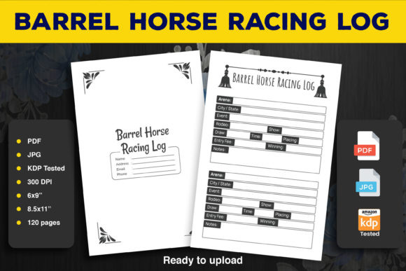 Barrel Horse Racing Log Notebook KDP
