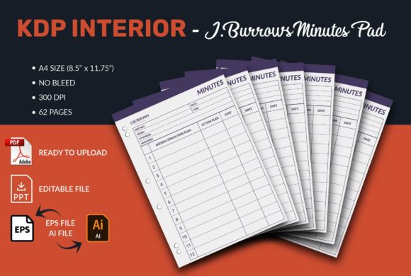 J.Burrows Minutes Pad 62 Sheet KDP Inter: A Versatile Tool for Efficient Note-Taking